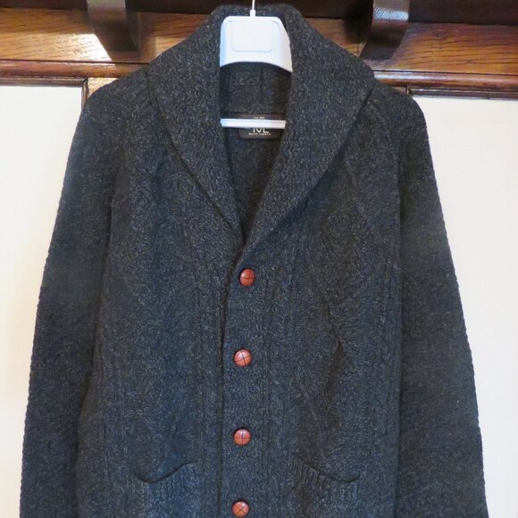 Polo Ralph Lauren Men's Aran-Knit Wool Cardigan - Picture 1 of 8